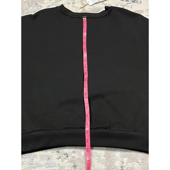 Elie Tahari Long Sleeve Modal Sweatshirt Faux Leather Front Size M NWT - Picture 7 of 11